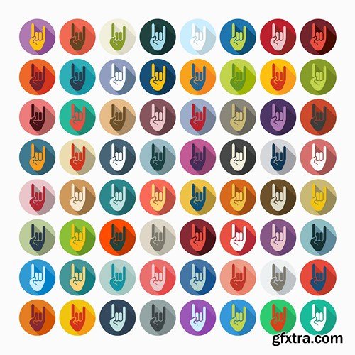 Multicolored  Icons Set - 8xEPS