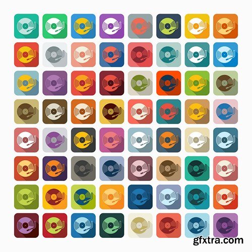 Multicolored  Icons Set - 8xEPS