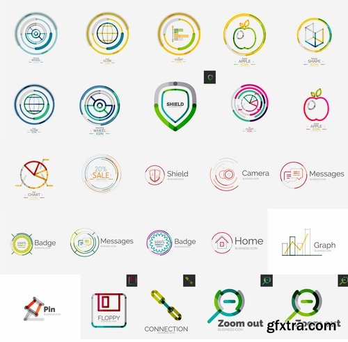 Collection picture vector logo illustration of the business campaign 18-25 EPS