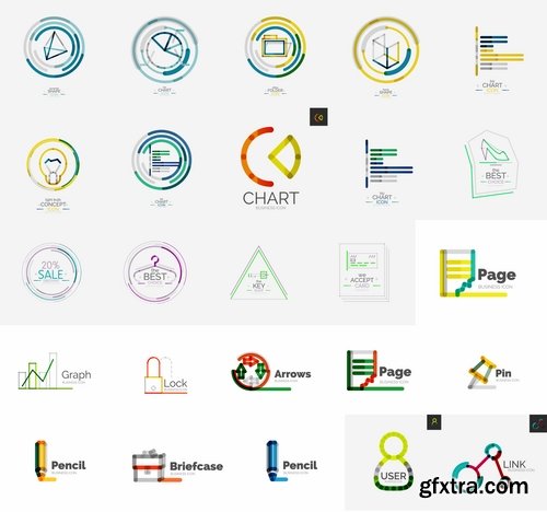 Collection picture vector logo illustration of the business campaign 18-25 EPS