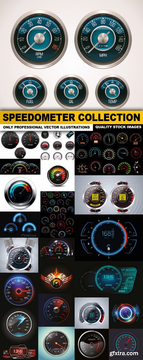 Speedometer Collection - 25 Vector