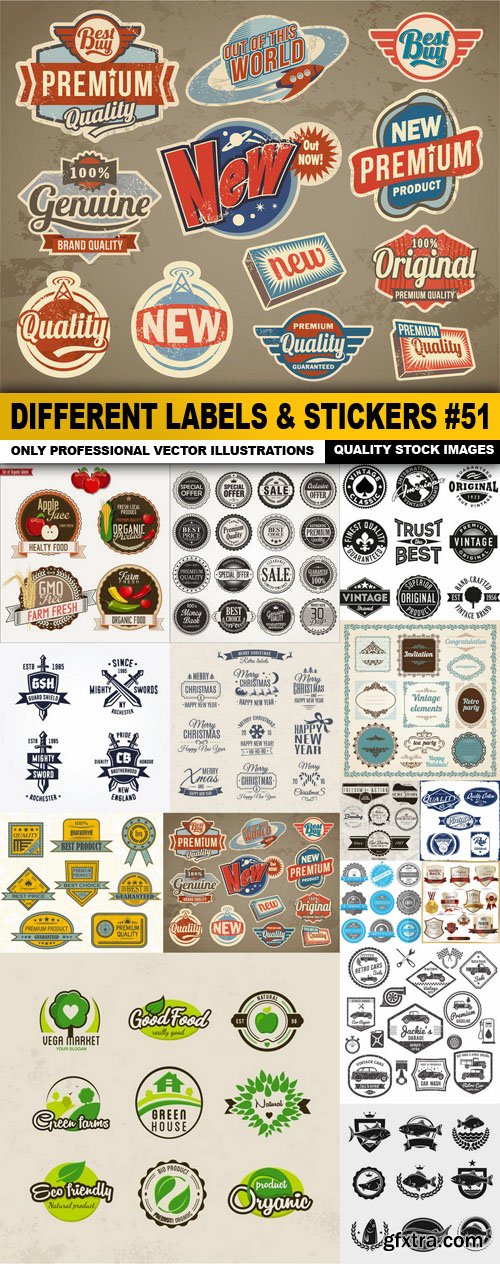 Different Labels &amp; Stickers #51 - 15 Vector