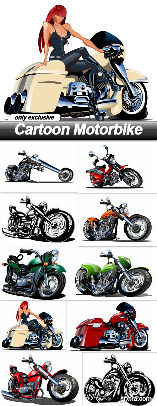 Cartoon Motorbike - 10 EPS