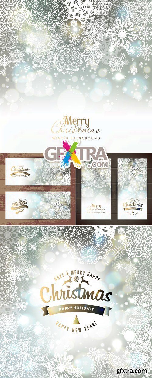 Christmas & New Year 2016 Backgrounds Vector