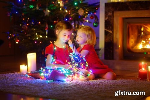 Collection of fireplace New Year Christmas celebration child children warm interior 25 HQ Jpeg