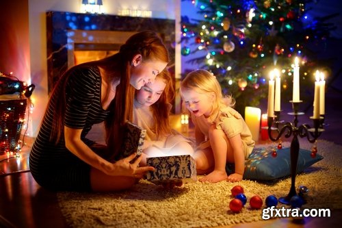 Collection of fireplace New Year Christmas celebration child children warm interior 25 HQ Jpeg