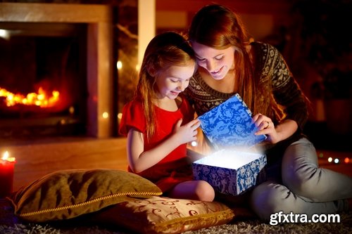 Collection of fireplace New Year Christmas celebration child children warm interior 25 HQ Jpeg