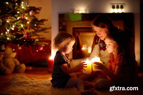 Collection of fireplace New Year Christmas celebration child children warm interior 25 HQ Jpeg