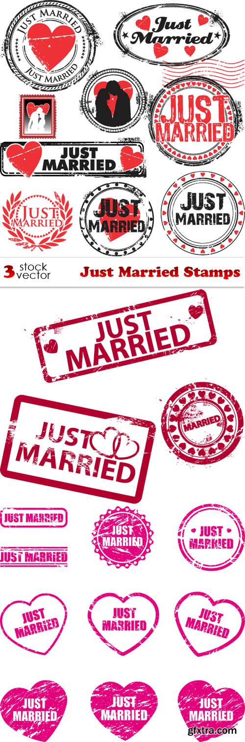 Vectors - Just Married Stamps
