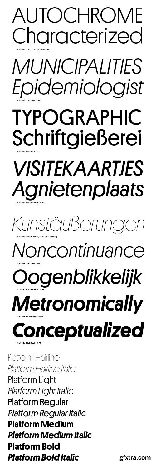 Platform Font Family $225