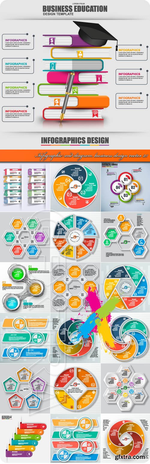 Infographic and diagram business design vector 25