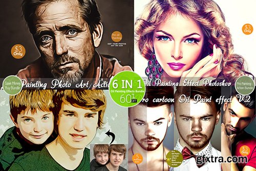 Creativemarket 6 IN 1-Oil Paint Bundle V.3 476125