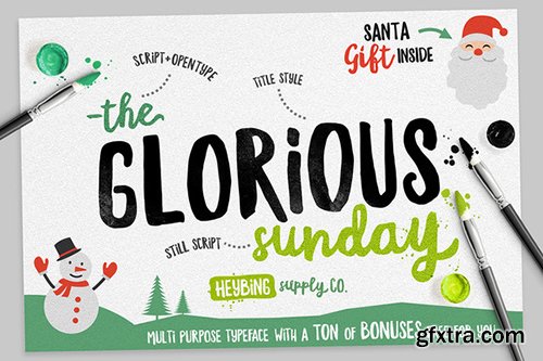 Creativemarket Glorious Sunday FONTS + Extras (INTRO SALE)