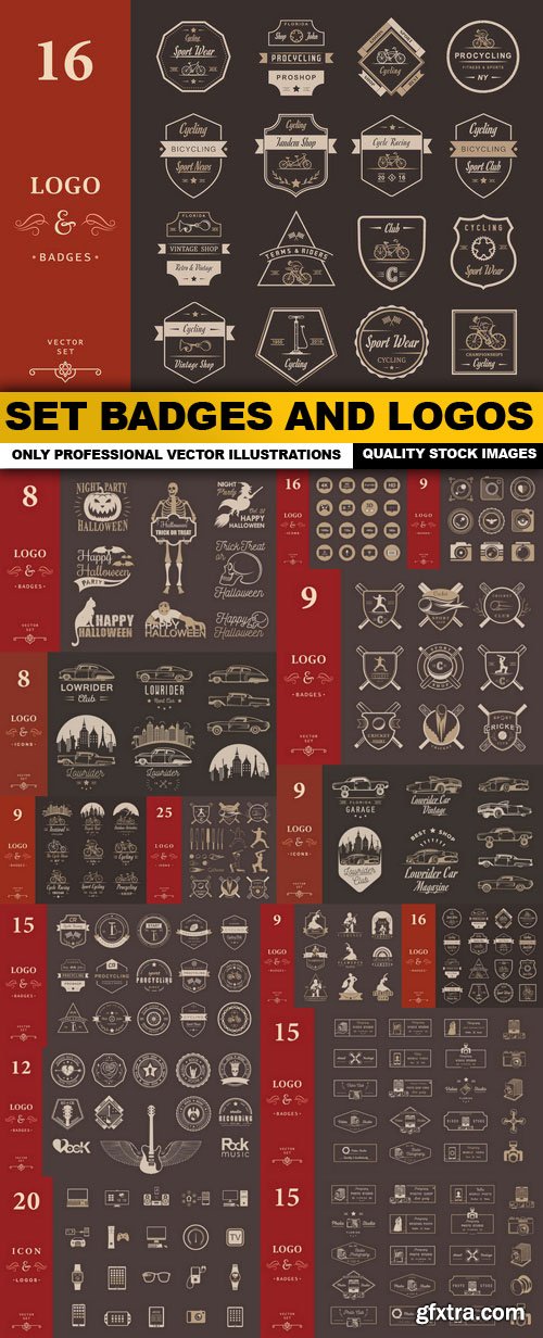 Set Badges And Logos - 15 Vector