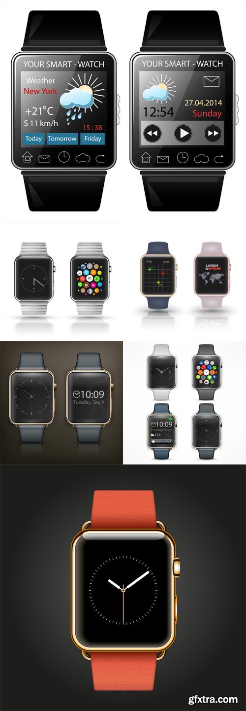 Vector Set of Smart Watch