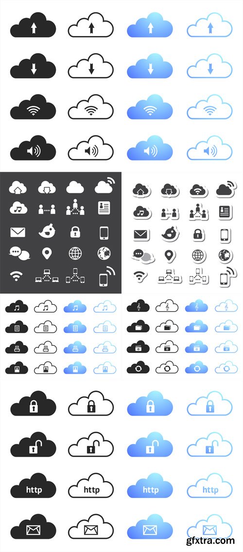 Cloud Computing Icons Set