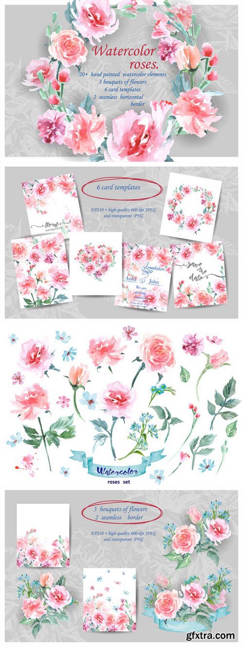 CM - Watercolor roses (Floral set.) 476041