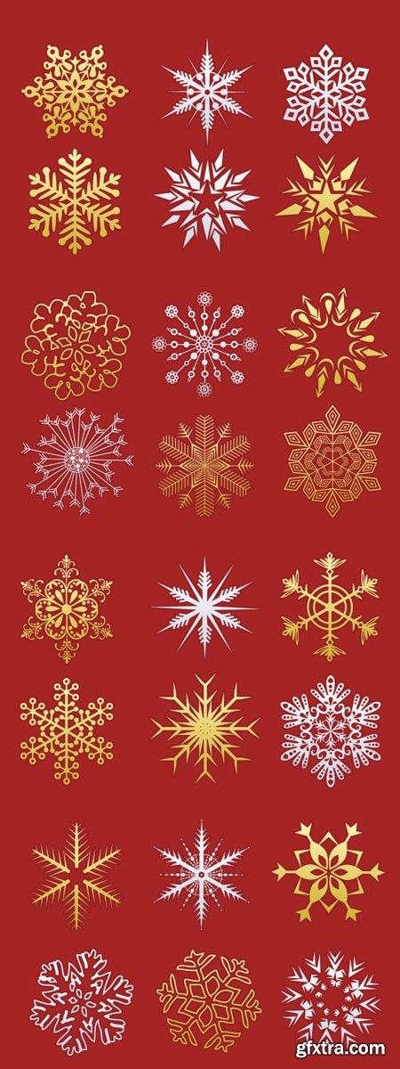 30 Christmas Snowflakes PSD Templates (Vector Shape)