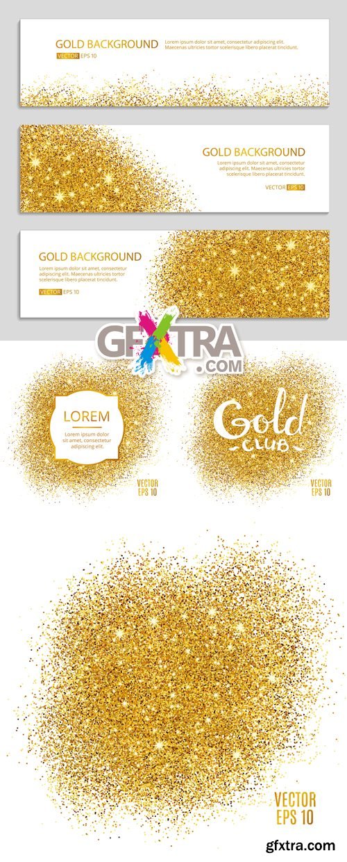 Golden Backgrounds & Banners Vector