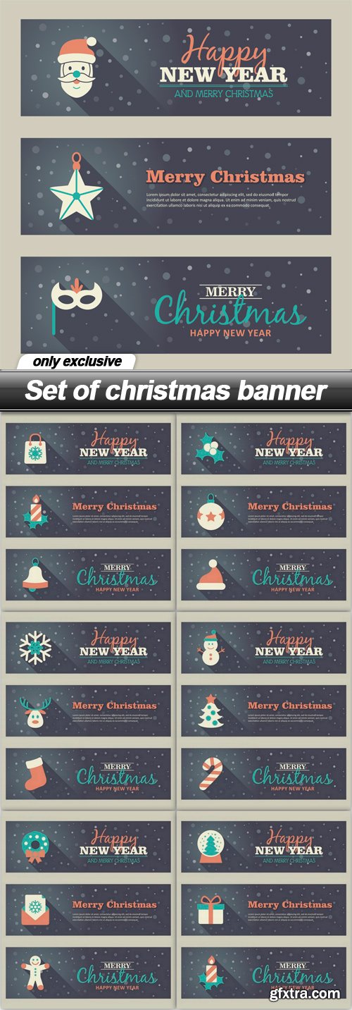 Set of christmas banner - 7 EPS