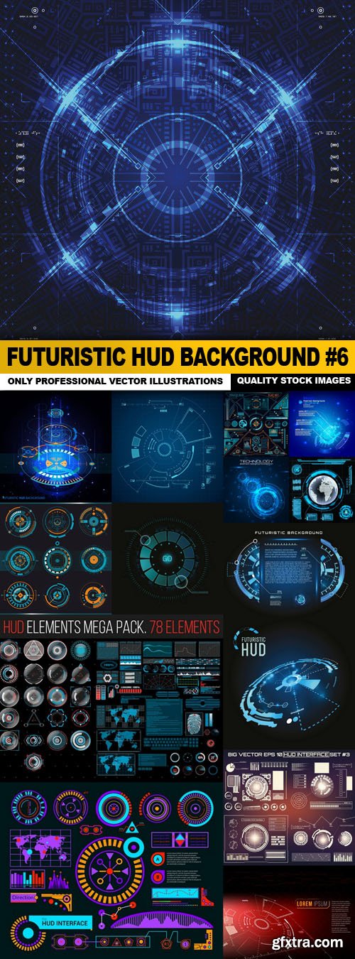 Futuristic HUD Background #6 - 15 Vector