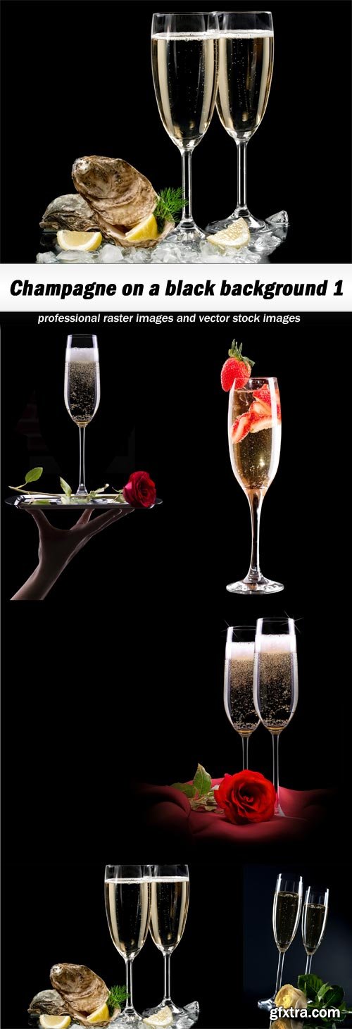 Champagne on a black background 1