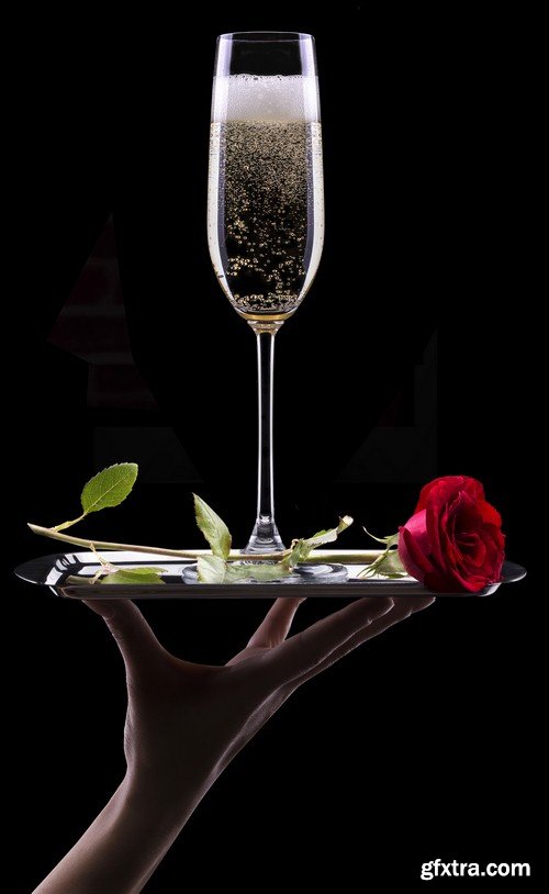 Champagne on a black background 1