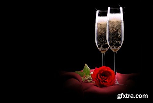 Champagne on a black background 1