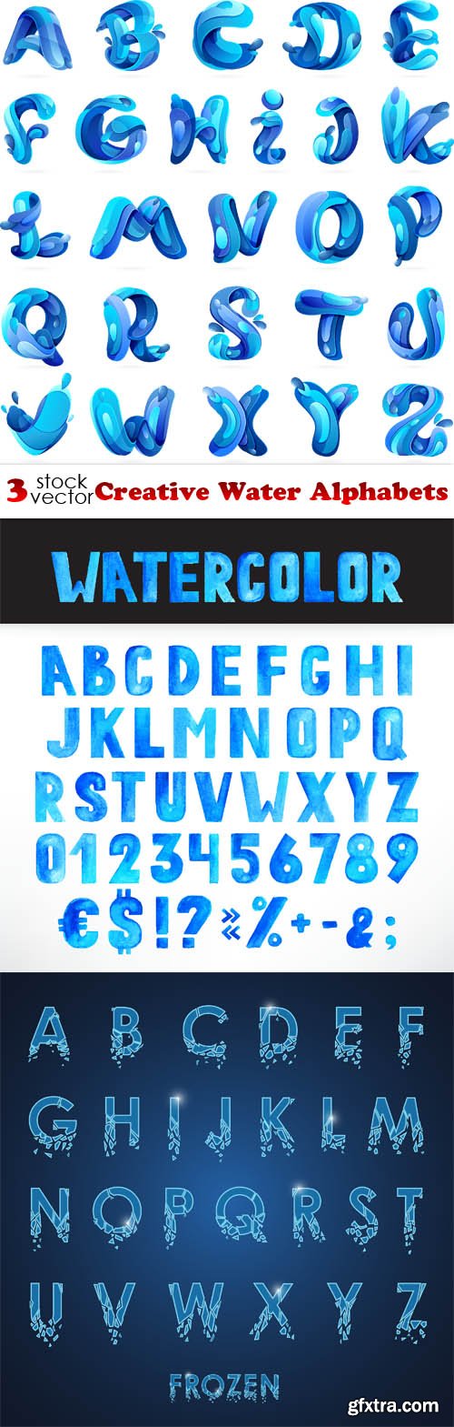 Vectors - Creative Water Alphabets