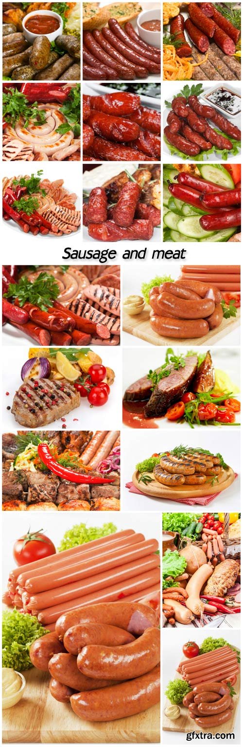 Sausages, sausage and meat