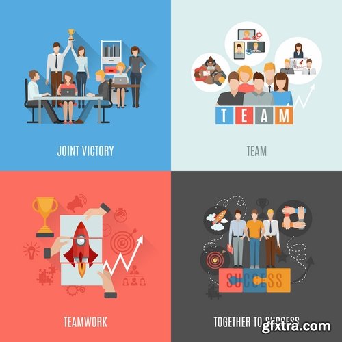 Collection of vector picture business infographics logo icon businessman family 25 EPS