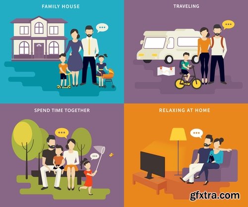 Collection of vector picture business infographics logo icon businessman family 25 EPS