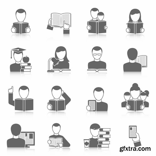 Collection of vector picture business infographics logo icon businessman family 25 EPS