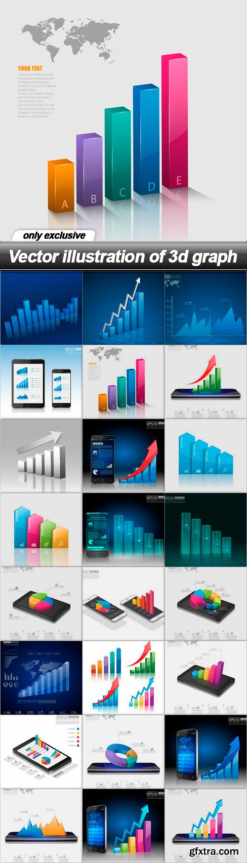 Vector illustration of 3d graph - 24 EPS