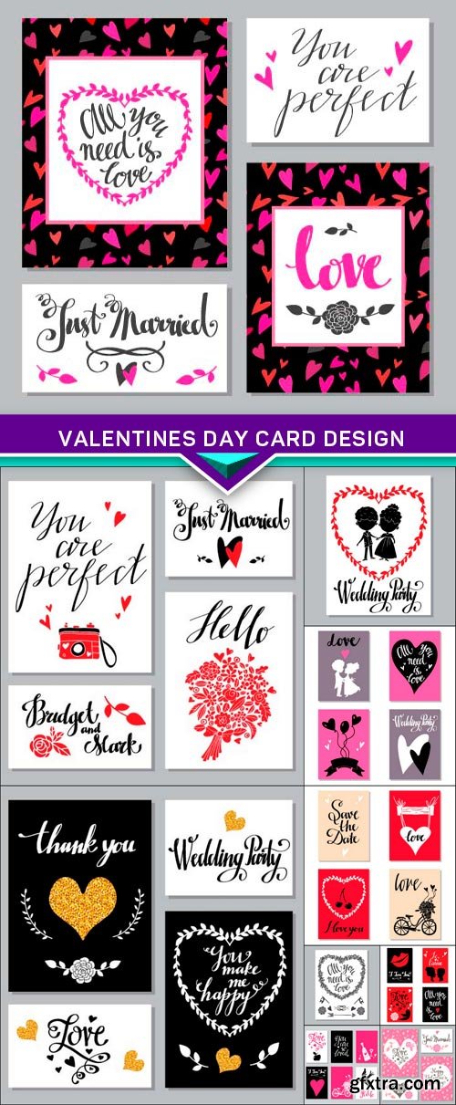 Valentines day card design 10x EPS