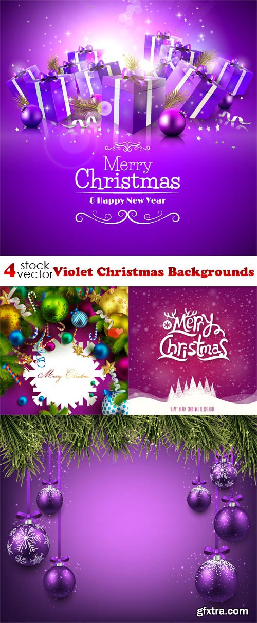 Vectors - Violet Christmas Backgrounds