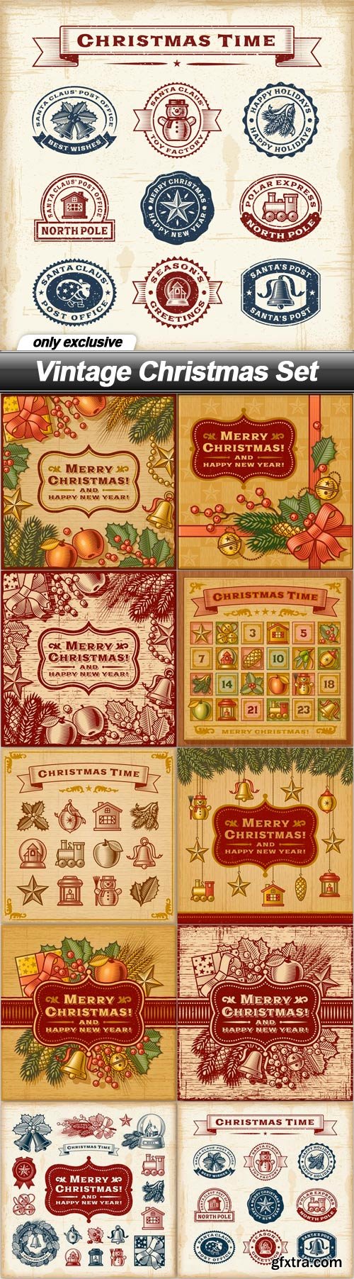 Vintage Christmas Set - 10 EPS