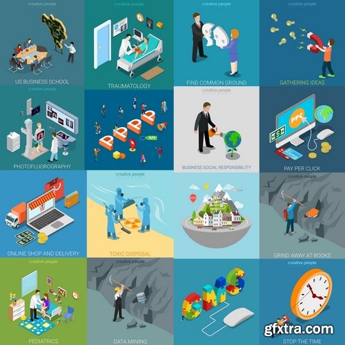 Collection of vector logo picture business flyer poster banner businessman infographics 25 EPS