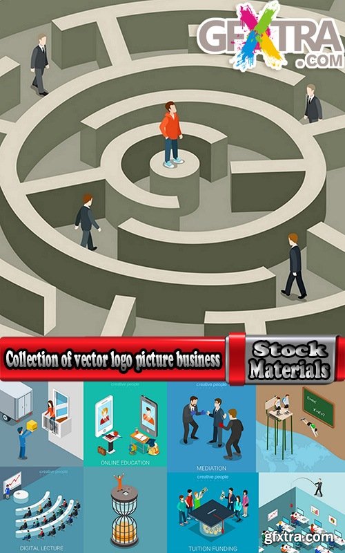 Collection of vector logo picture business flyer poster banner businessman infographics 25 EPS