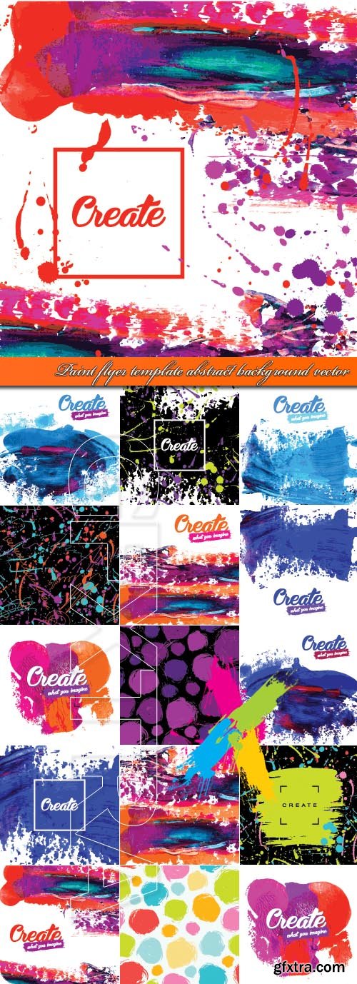 Paint flyer template abstract background vector