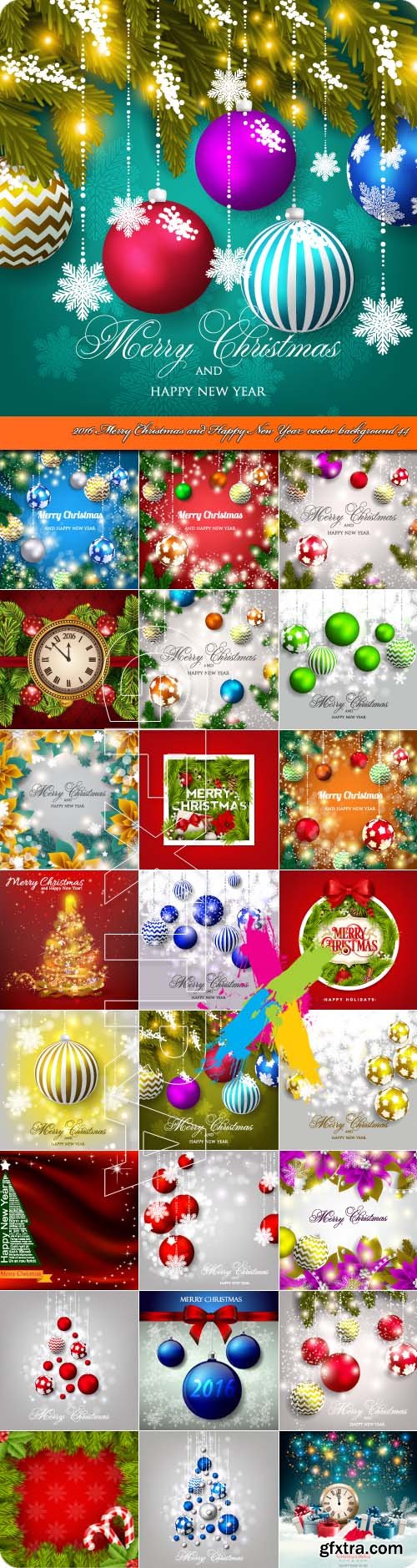 2016 Merry Christmas and Happy New Year vector background 44