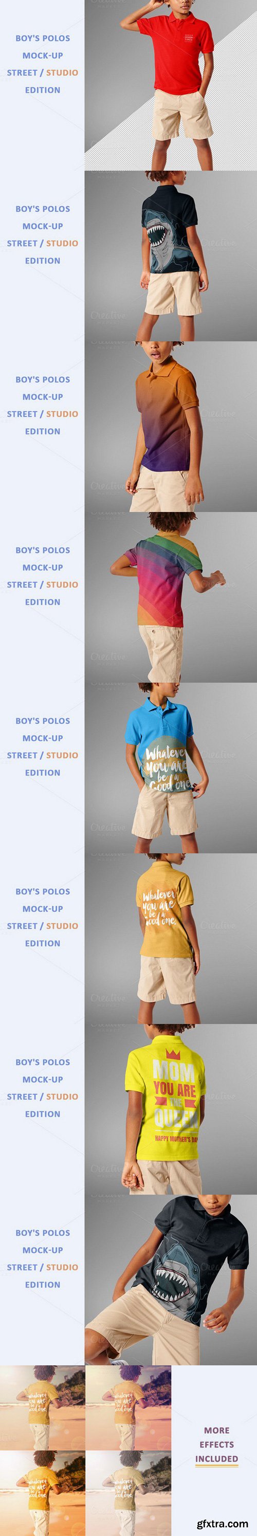 CM - Boy's Polos Mock-up Street / studio 476697