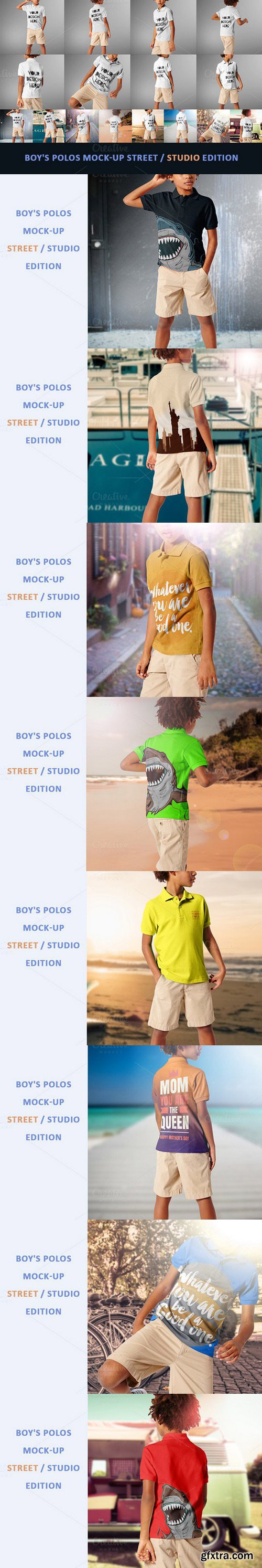 CM - Boy's Polos Mock-up Street / studio 476697