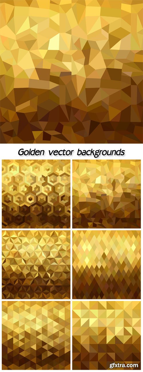 Golden vector backgrounds with patterns