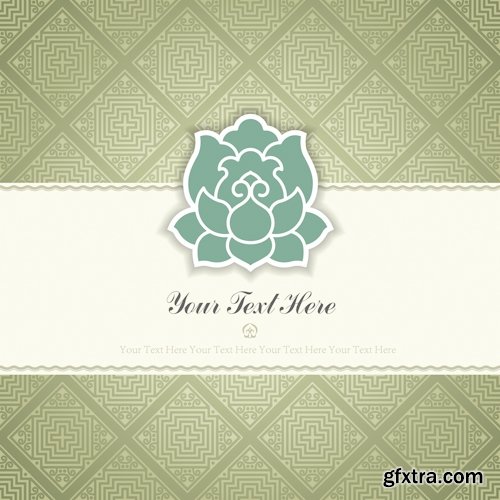 Collection of vector image lotus flower meditation a background flyer banner 25 EPS