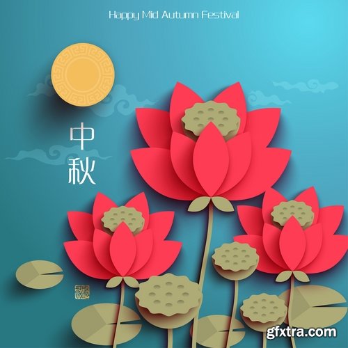 Collection of vector image lotus flower meditation a background flyer banner 25 EPS