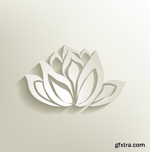 Collection of vector image lotus flower meditation a background flyer banner 25 EPS