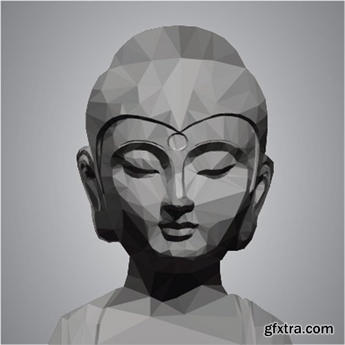 Collection vector image Buddhism Buddha statue religion prayer 25 EPS