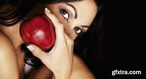 Girl and apple