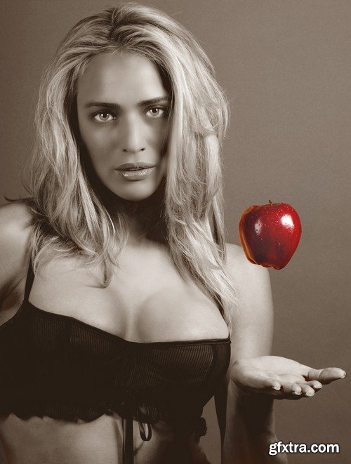 Girl and apple